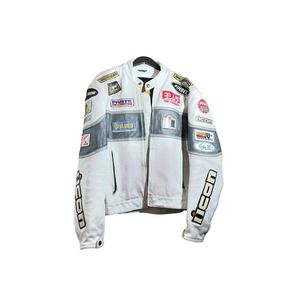 Icon Neodaytona Worn In Motorcycle Leather Jacket Racing Biker Moto Mens 48